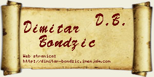 Dimitar Bondžić vizit kartica